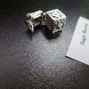 Vintage Prayer Message Box Charm for necklace